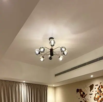 Modern Sputnik Ceiling Light - 8 Globe Chandelier