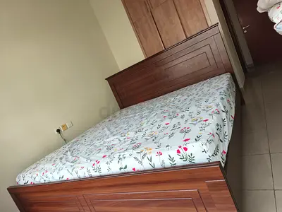Solid Wood king Bed Frame with Headboard - Good Condition