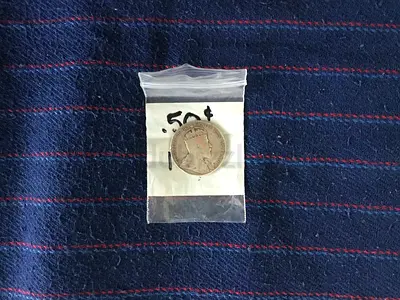 1907 Newfoundland Canada 50 Cents .925 Silver Coin King Edward VII