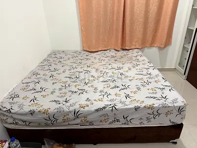 King Size Bed Base with Mattress (Used) 200x200 - Good Condition