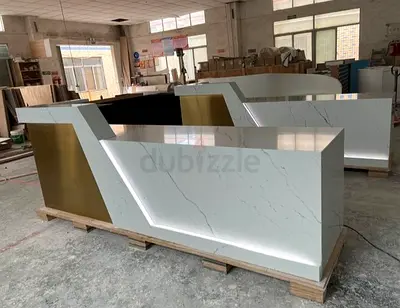 Luxury LED Marble Reception Desk