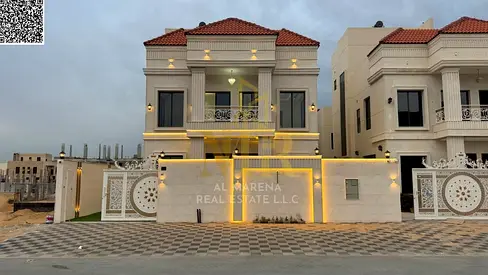 Luxury villa for sale in Al Helio 2 – Two floors + roof | 5 master bedrooms | Majlis and living room with washrooms | Modern kitchen | Maid's room | A