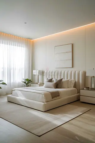 Modern upholstered platform queen bed Frame