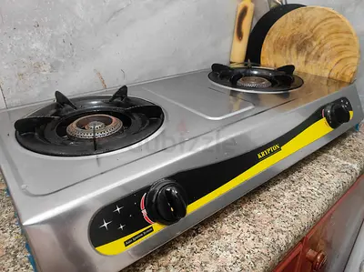Krypton 2-Burner Stainless Gas Hob - Used, Working with composite cylinder regulator and hauze pipe