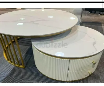 Double marble coffe table with storage