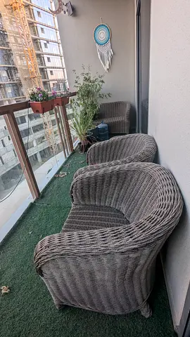 Set of 2 Wicker Balcony Armchairs and one couch — Comfortable Outdoor Seating