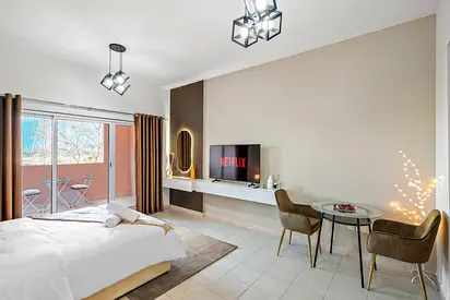 4300 pm including bill service apartments Studio with Balcony,