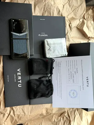 Vertu IronFlip Navy Blue with Invoice and leather bag