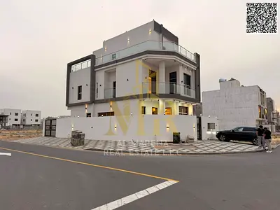 Corner villa, two floors, price includes registration and ownership fees, in one of the most prestigious areas of Ajman. Freehold ownership for all na