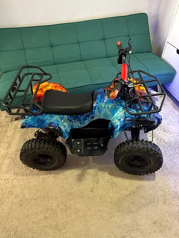 Kids Electric Quad ATV - Blue Camo, Good Condition