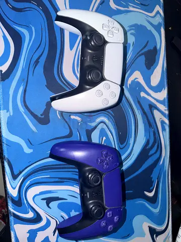 2 white and purple ps5 controllers not working for sale