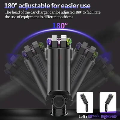 5-in-1 Starlight Car Charger with LED Ambient Lights and Fragrance Bottles