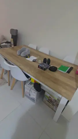 Solid Wood Dining Table with 5 Chairs - Light Oak Finish