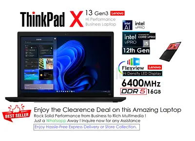 ThinkPad X13 12thGen VPro Core i5 - 16GB - Flawless - Best Seller ! xps zbook carbon precision x1 c