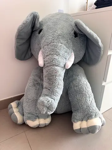 Large Grey Plush Elephant Soft Toy - excellent Condition