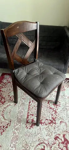 Solid wood 6 seater dining table with 3 chairs