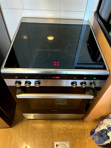 Siemens Electric ceramic 4 hobs oven fan Cooking range 60cm, stove model HK9R3A250M