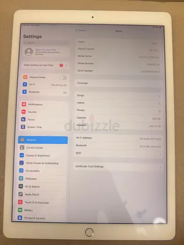 Apple iPad pro 12.9 inches 1st gen 256 gb - like a new .
