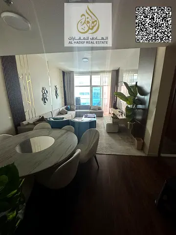 3 غرف وصالة + خادمة للإيجار في عجمان ون | 5 حمام | باركن | جيم ومسبح | 75,000 درهم