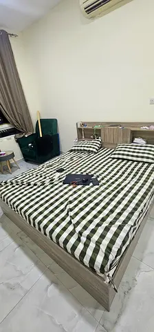 Danube King size wooden platform bed with spring mattres. Excellent condition