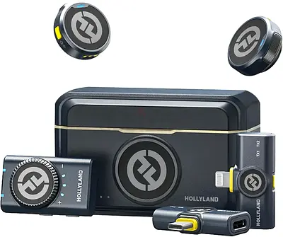 Hollyland Lark M2 Wireless Lapel Microphone Combo for iPhone, Android, Camera, PC and Laptop, Lightn