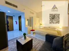 (No commission) Furnished studio apartment for monthly rent in Al Nuaimiya area, Ajman. Separate kit