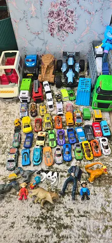 Lot of Mixed Toy Cars, Trucks and Figures - Used Collection