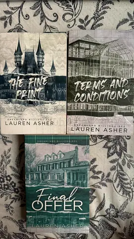Lauren Asher paperback novels — The Fine Print, Terms and Conditions, Final Offer