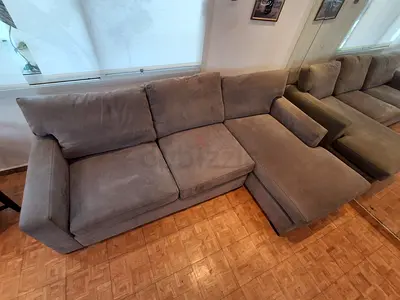 Grey L-shaped 3-seater Sofa with Chaise (Good Condition)
