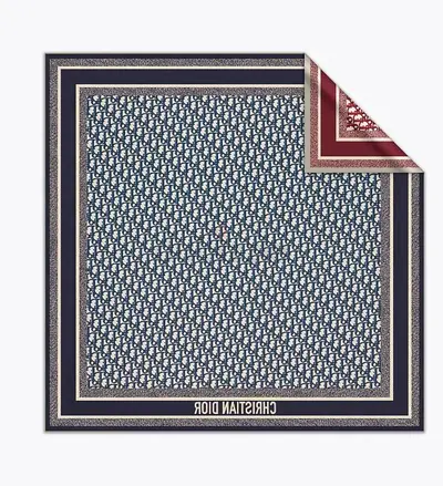Christian Dior Oblique Diortwin 90 Square Scarf