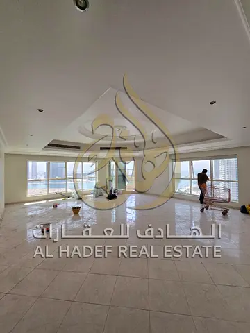 Luxury Apartment for Rent in Al Khan | Direct Sea View | 3 Bedrooms, Living Room + Maid's Room In one of Sharjah's most beautiful coastal areas, boas
