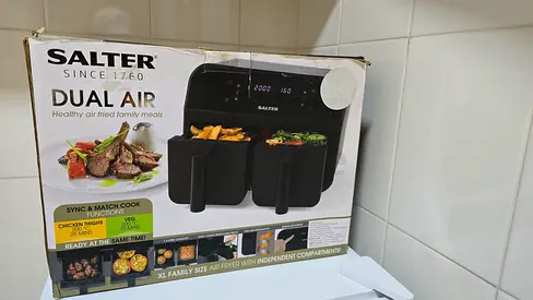 Salter Dual Air XL Twin-Basket Air Fryer (boxed) - Excellent Condition