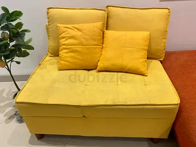 Yellow 2 Sitter sofa-bed (extractable sleep 1p.)