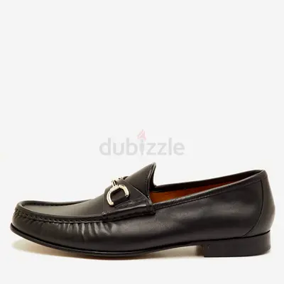 Authentic Gucci Horsebit Size 41.5 Black Leather Slip On Loafers