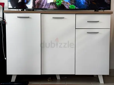White Modern TV Cabinet / Storage with Drawer