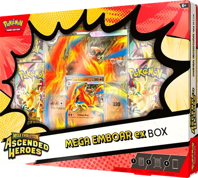 Pokemon TCG Mega Emboar ex Box - Ascended Heroes (Sealed)