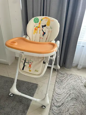 Jikel Tron Highchair - Adjustable, Foldable, Wheel-Equipped, 3-Position Backrest, 7-Height Levels,