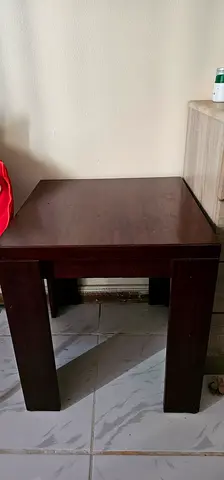 2 x Small wooden side table / stool - brown, sturdy