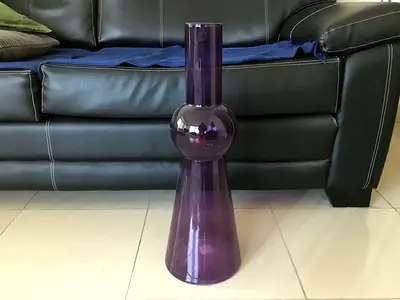 Vintage IKEA FYLLIG Glass 23” Purple Vase