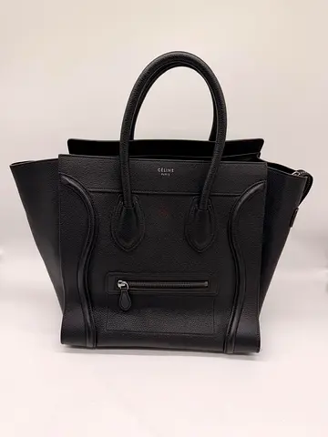 Celine Micro Luggage Handbag in Drummed Calfskin Handbag