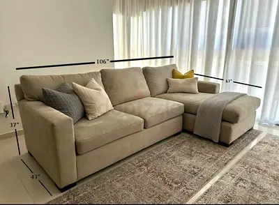 High quality Crate and barrel axis feather filled L Shape Sofa