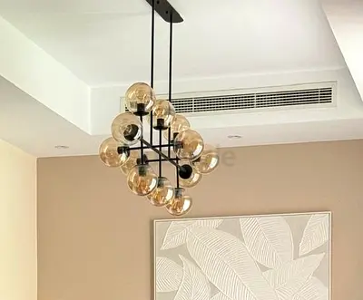 Modern Cluster Glass Globe Chandelier - 12 Light Pendant