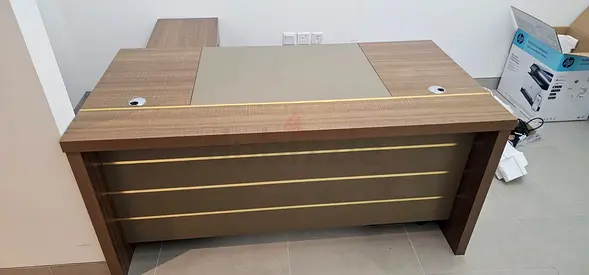 Used Executive Office Desk with Cable Ports - Good Condition