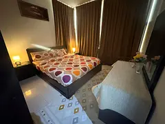 Beautiful furnished one-bedroom apartment for monthly rent in Al Majaz, Sharjah. 3 clean furnishings