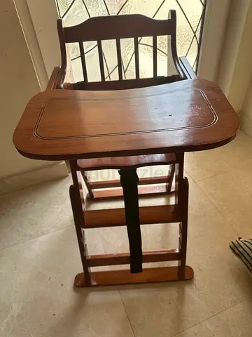 Wooden Baby High Chair / Feeding Chair - Solid Wood, well used