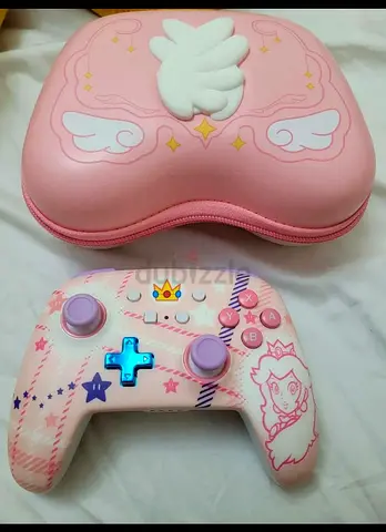 Nintendo switch powerA controller wireless princess peach with case