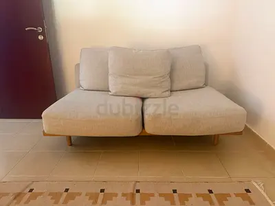 Compact West Elm 2-seater Grey sofa