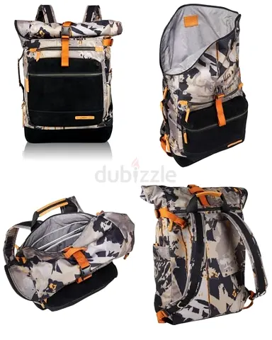 TUMI Ridley Roll Top Dalston Rucksack Backpack Camo Print Suede, Leather, Nylon