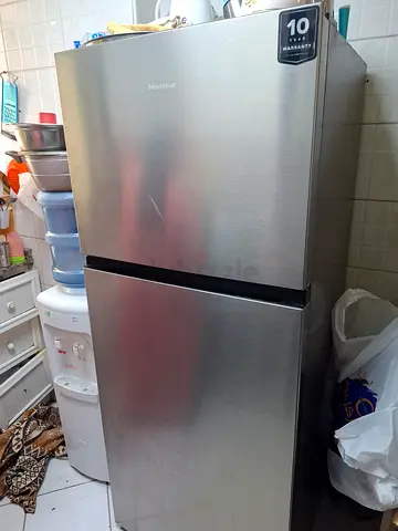 Hisense 2-Door Refrigerator - Stainless Steel, Good Condition.  Still 7 year warranty on compressor.