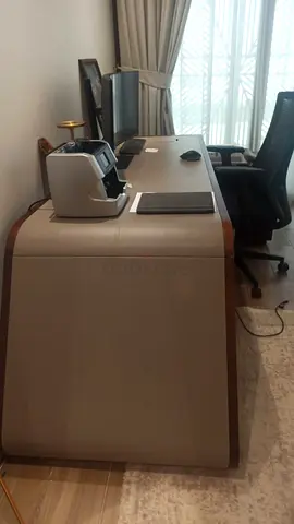 Executive Leather Office Desk with Ergonomic Chair